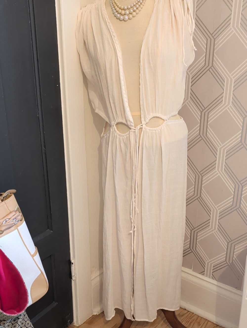 Women’s Cream Cover upMaxi Dress